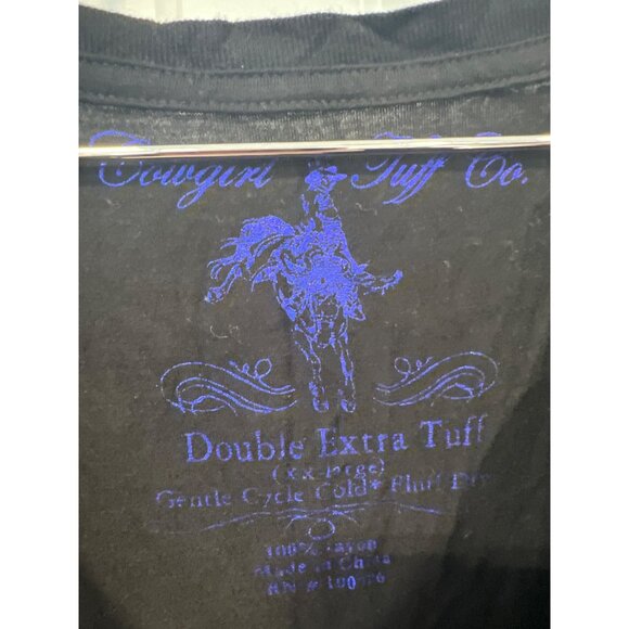 Cowgirl Tuff Co Embellished Short Sleeve T Shirt Womens XXL Black Blue Essential - Picture 3 of 5
